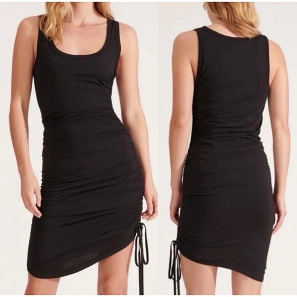 VERONICA BEARD Dimitri Ruched Tank Mini Jersey Dress Size Medium Sleeveless - Picture 1 of 11